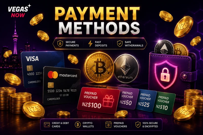Deposit options available when funding a new Vegas Now account in NZD