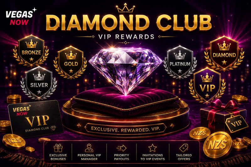 Vegas Now Diamond Club VIP rewards programme tiers